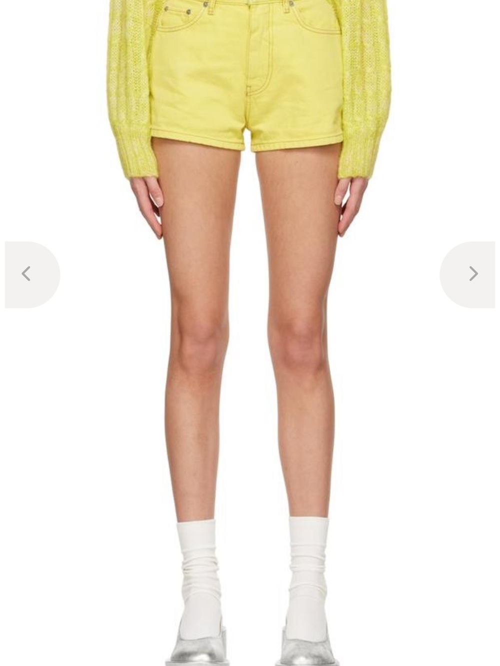 Yellow Women's Denim Shorts - Casual High-Rise Summer Short